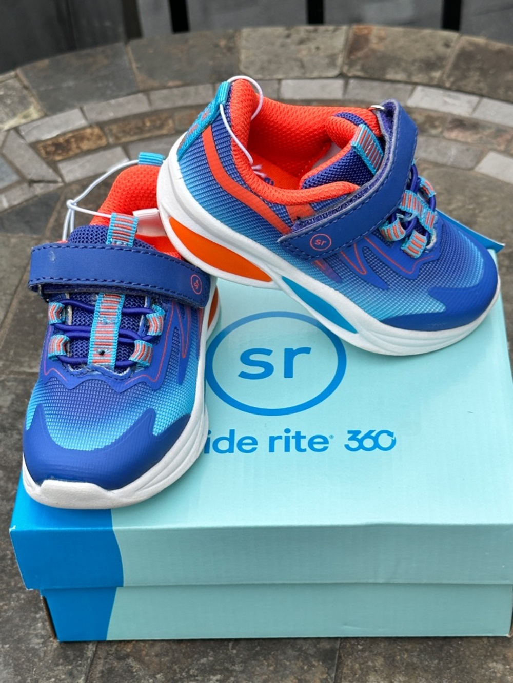 Stride Rite Little Kids Light Up Sneakers (Blue / Orange) - Toddler Youth 5K NEW